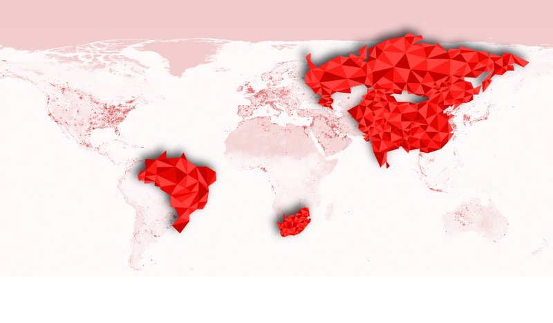 BRICS countries atlas low poly by Britto.design
